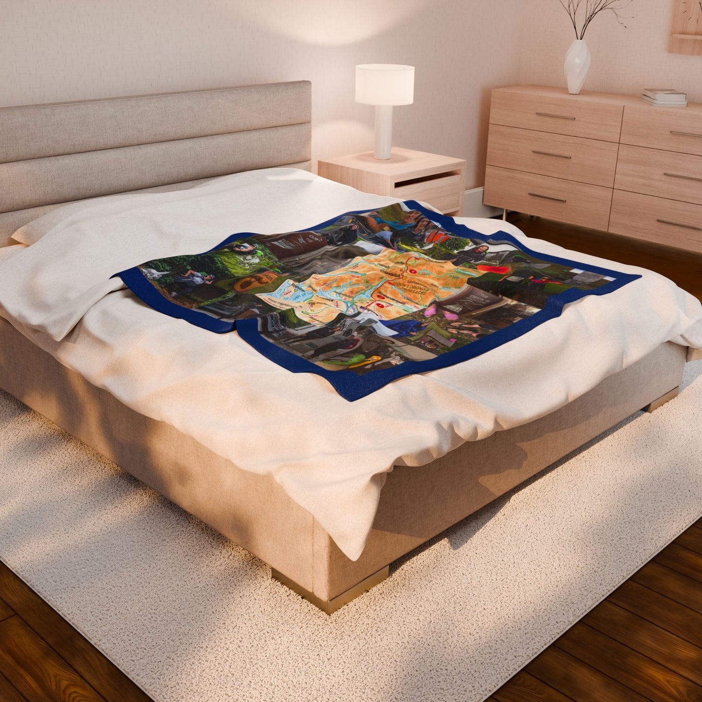 Photo Collage Velveteen Plush Blanket — Personalized Memory Throw