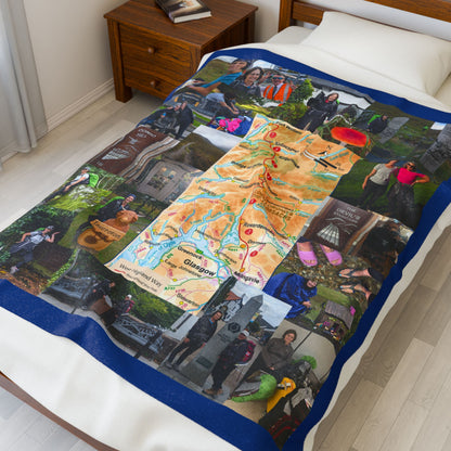 Photo Collage Velveteen Plush Blanket — Personalized Memory Throw