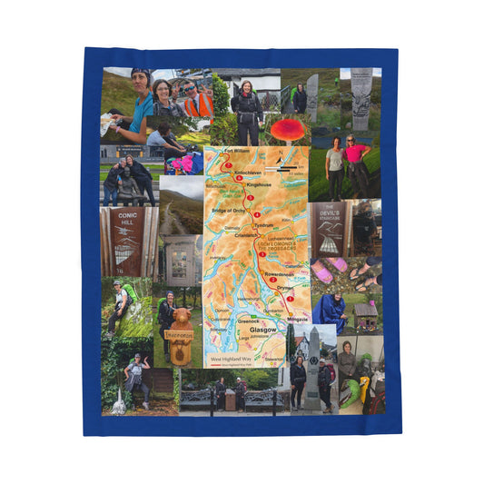 Photo Collage Velveteen Plush Blanket — Personalized Memory Throw