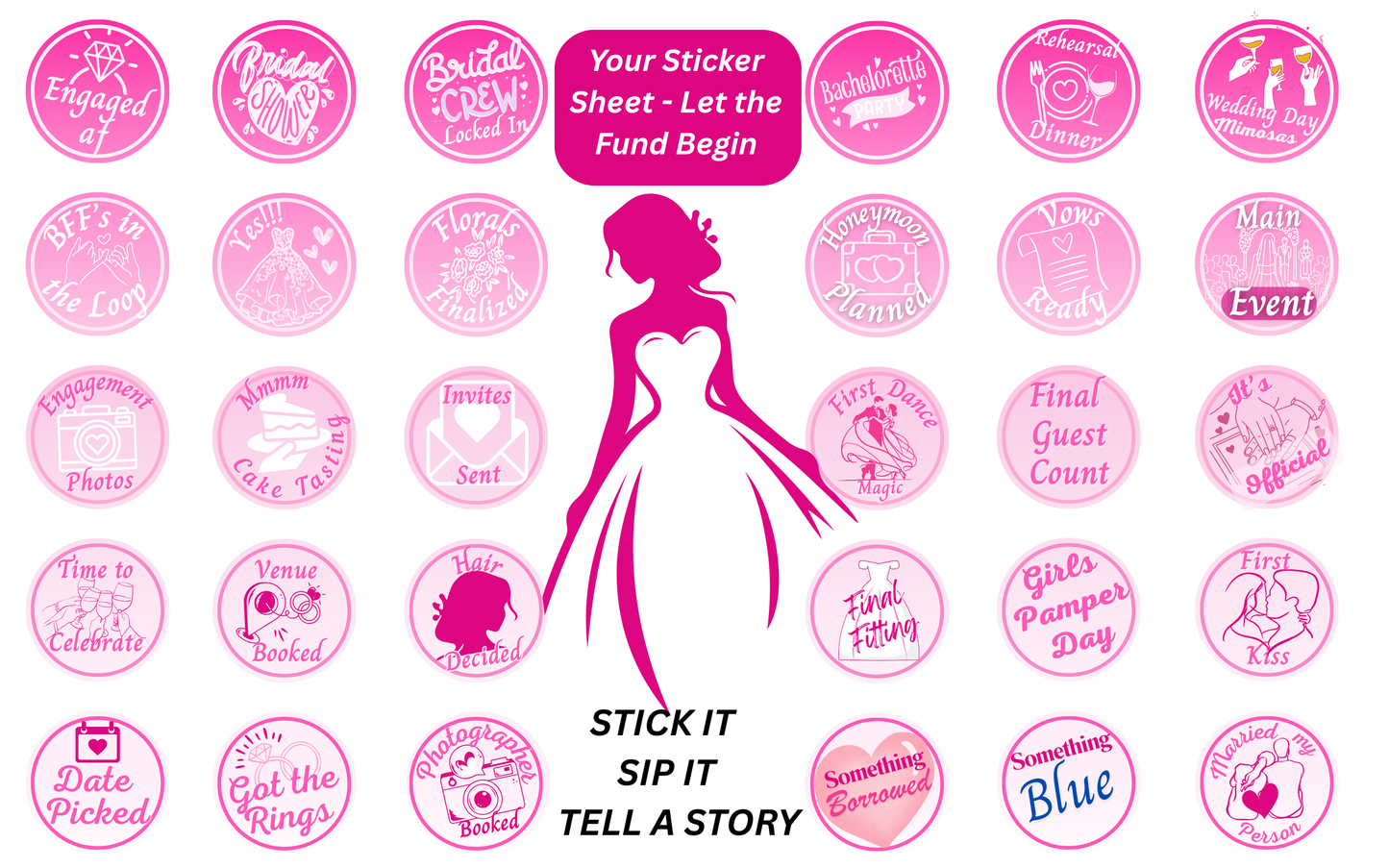 Bride Vibes Sip & Stick Water Bottle